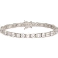 thumbnail image 3 of Sterling Silver Baguette And Round Cz Bracelet Made In China qx111cz, 3 of 5