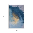 thumbnail image 3 of 5' X 8' Blue Gold And Gray Abstract Hand Tufted Area Rug, 3 of 5
