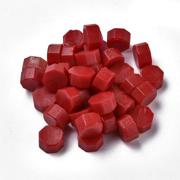 100pcs Sealing Wax Particles for Retro Seal Stamp Octagon FireBrick 9mm