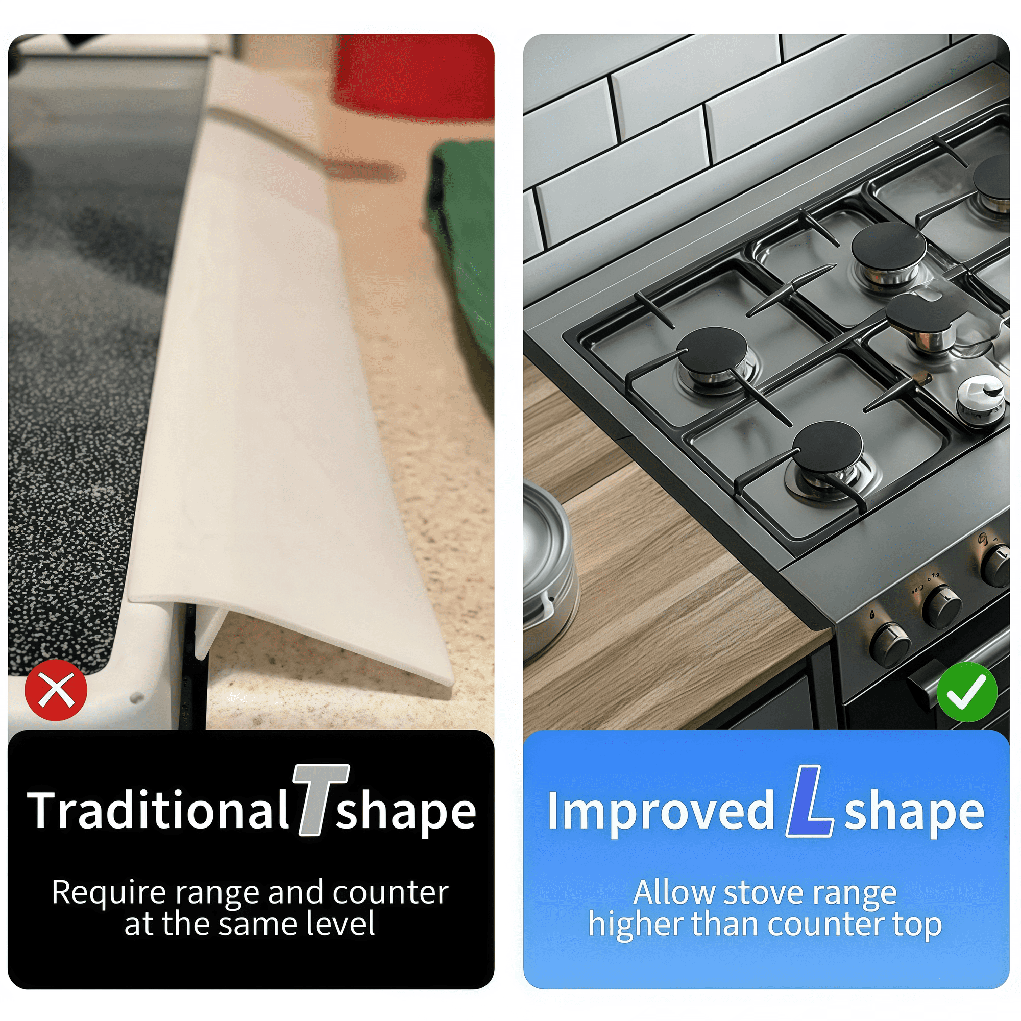 ZHIJYBO 2 Pack Stainless Steel Stove Gap Covers, Stove Gap Filler for Kitchen, Stove Counter Gap Cover Trim Kit, Oven Gap Filler Heat Resistant & Easy Clean,  Adjustable Length 13.8" To 27.5", Black