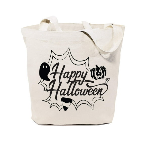 Happy Halloween Cotton Canvas Tote Bag