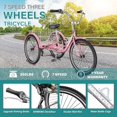 thumbnail image 3 of MOPHOTO 20"/24"/26" Tricycle for Adults Seniors with Big Basket, 7 Speed Low-Step Through Frame 3 Wheel Bikes Suitable for Women, Men for Cycling, Shopping, Exercise, Support up to 350 LBS, 3 of 8