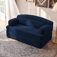 thumbnail image 2 of Leumius Futon Sofa Bed, Convertible Sofa Bed,Folding Boneless Couches,Low-Profile Boneless Couch for Living Room,15.8" H Low Seat Small 57" Foldable Floor Sleeper Mattress Lounge Space‑Saving,Blue, 2 of 11