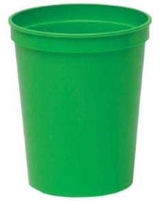 Stadium Cups, Pack of 25, Blank 16 oz Plastic Cups Green