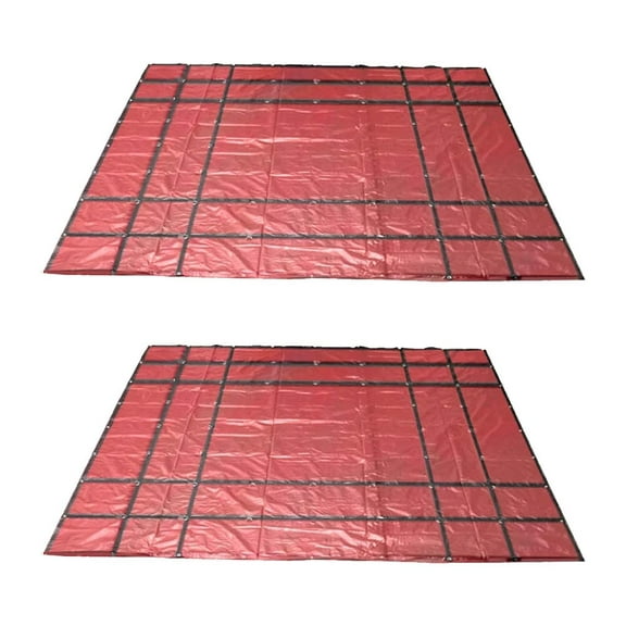 (2 Pack)  Flatbed Truck Tarps 18oz Steel Tarp 16' x 24' - Red