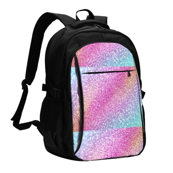KLL Fun Rainbow for Travel Backpack for Women,15.6 inch Laptop Backpack Carry On Backpack Personal Item Travel Bag Daypack for School Weekender Business Trip