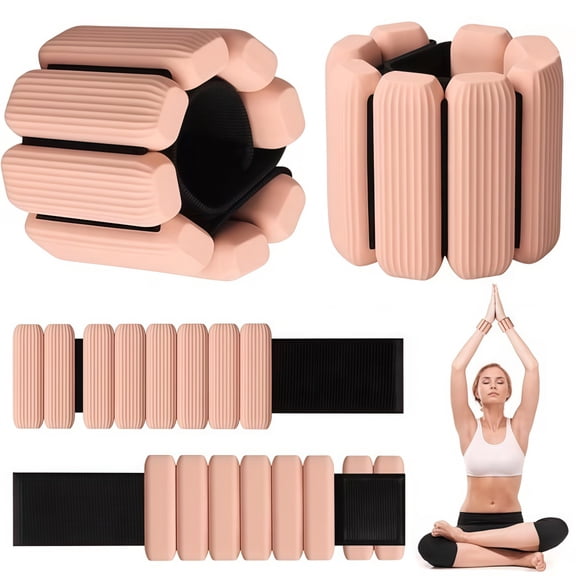 Wrist Weights, 2Pcs Wearable Wrist Ankle Weights for Women and Men, Adjustable Silicone Bracelets Suitable for Walking, Yoga, and Gym, Arm & Leg Workout, 1lb
