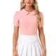 thumbnail image 1 of INSPIRAR CHIC Blusa de Mujer Vintage con Cuello Peter Pan y Mangas Cortas con Contraste en Color Rosa, 1 of 6