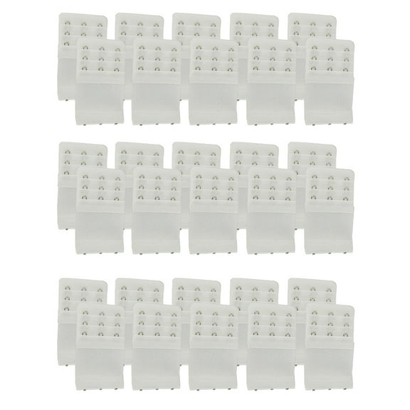 Stretch Elastic Bra Extender 30-Pack, (3-hook, White), by More of Me to Love