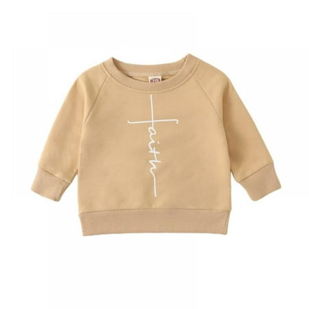

Toddler Baby Boy Girl Crewneck Sweatshirt Casual Long Sleeve Pullover Fall Winter Clothes