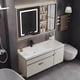 thumbnail image 3 of Bathroom Furniture Solid Wood Cabinet With Ceramic Integrated Sink Wash Basin With Mirror Vanity Display Muebles Home Furniture My Lux Decor Round, 3 of 28
