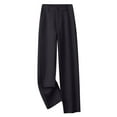 thumbnail image 6 of Women's High Waisted Elastic Waistband Pocket Pants Trousers Slacks, Stretchy Soft Lounge Casual Daily Home Wear Travel Essentials for Women | Aestivo, Black XXL, 6 of 7
