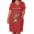 thumbnail image 3 of Vestido de Reno suelto con bolsillo para mujer embarazada vestido elegante Feliz Navidad, 3 of 7