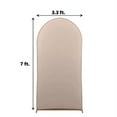 thumbnail image 4 of BalsaCircle 7 ft Nude Fitted Matte Spandex Round Top Wedding Arch Backdrop Stand Cover Party Events Decorations, 4 of 8