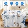 thumbnail image 4 of Blue Brown Coastal Cooling Blanket,Lightweight Breathable Summer Throw Blanket with Double Sided Cold Effect,Nautical Summer Beach Sea Turtle Picnic Blankets Bed Sheet for Hot Sleepers 50"x60", 4 of 8