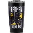 thumbnail image 1 of Batman 80 Years Logo Stainless Steel Tumbler 20 oz Coffee Travel Mug/Cup, Vacuum Insulated & Double Wall with Leakproof Sliding Lid | Great for Hot Drinks and Cold Beverages, 1 of 7