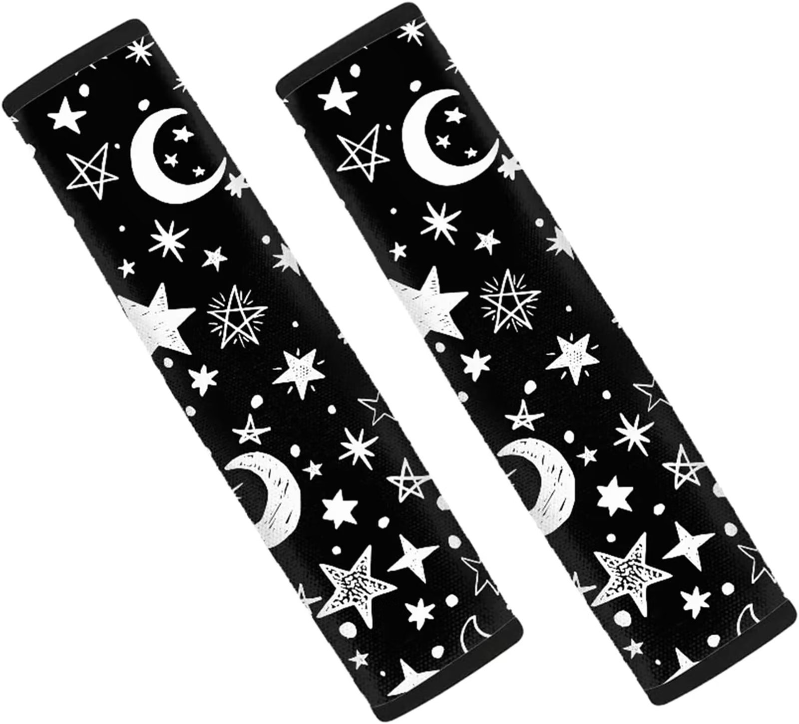 FKELYI Car Seat Belt Pads Cover with Star and Moon Pattern Adjustable Seatbelt Pads Universal