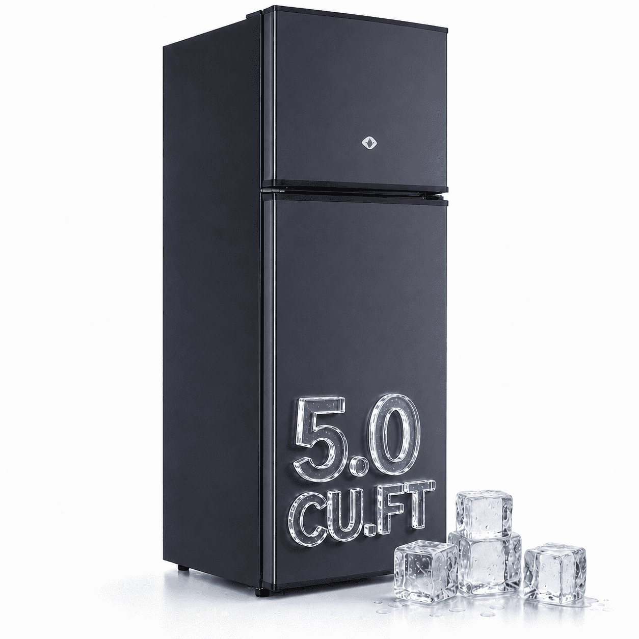Cosanta 5.0Cu.Ft. refrigerator with lock, double door refrigerator with freezer, 5 adjustable thermostats, large capacity, reversible door swing, refrigerator for apartments, offices, dormi