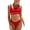 Red, variant on Sporty Bikini Swimsuits for Women Push Up Bathing Suit 2 Piece High Cut bikini