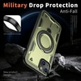 thumbnail image 4 of 360° Rotatable Magnetic Ring for iPhone 15 Case, Compatible with MagSafe [Non-Slip Texture Edge] [Built-in Kickstand] [Military Shockproof] Matte Soft TPU Bumper Ultra Slim, Olivegreen, 4 of 5