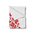 thumbnail image 2 of Hungary Soft Flannel Fleece Throw Blanket, Kalocsa Pattern Boho with Carnation Cornflower and Birds Hearts Blooms Print, Cozy Plush for Indoor and Outdoor Use, 50" x 70", Red White, by Ambesonne, 2 of 5