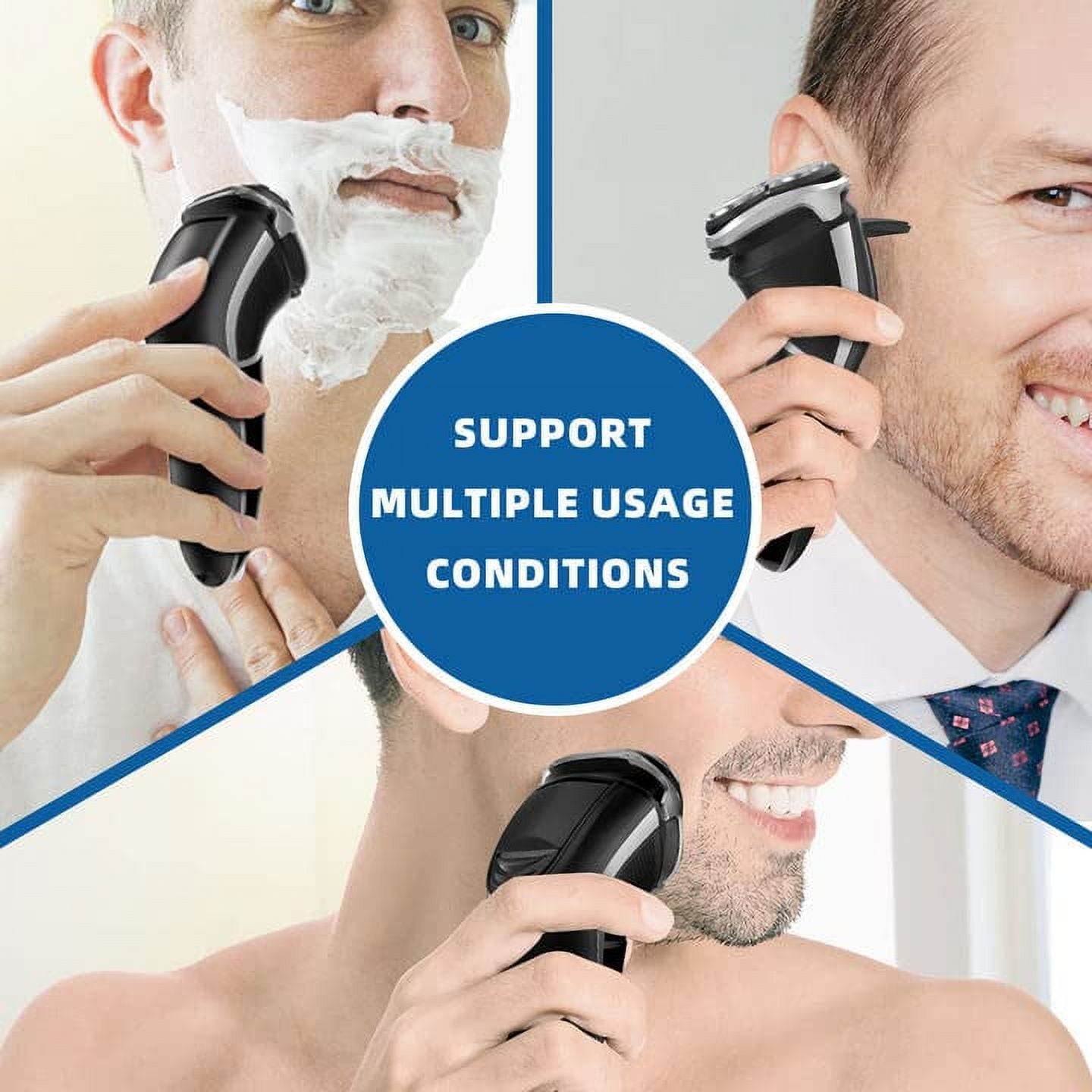 MAX-T Men's Electric Shaver - Corded and Cordless Rechargeable 3D Rotary  Shaver Razor for Men with Pop-up Sideburn Trimmer Wet and Dry Painless