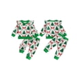 thumbnail image 2 of Cjfdfy Toddler Baby Girl Christmas Outfits Santa Christmas Tree Print Long Sleeve Ruffle Sweatshirt And Pants Infant Cute My Christmas Fall Winter Outfit 0-3Y, 2 of 9