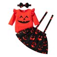 thumbnail image 1 of Ensemble Trois Pièces Robe Imprimée Pumpkin Smiley pour Filles Halloween m, 1 of 5