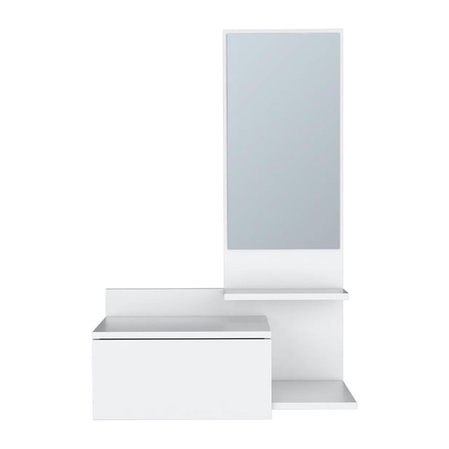 Pemberly Row Contemporary Floating Hallway Cabinet Engineered Wood White