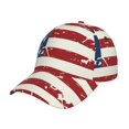 thumbnail image 1 of Fotbe Vintage American Flag Gorro Clásico de Béisbol, Gorra Ajustable con Broche Snapback, Gorro de Exterior de Algodón Suave, 1 of 6