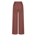 thumbnail image 5 of Wiyuqeen Women Flowy Pants Comfy Cotton Linen Wide Leg Palazzo Pants Loose Fit Long Lounge Slacks Button Up High Waist Trousers Pockets, 5 of 8