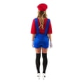 thumbnail image 3 of Super Mario Bros. Super Plumber Costume for Women with Red Foam Lined Hat for Adults, Medium, 3 of 3