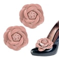 thumbnail image 1 of Uxcell 2-Pack Clips Decorativos de Rosa para Zapatos, Broches de Flor de Cuero Sintético Removibles, Embellecedores [Rosa], 1 of 7