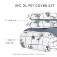thumbnail image 6 of Noble Linens Gray Reversible Flower Field Print 3-Piece Duvet Cover Set, King/CalKing, 6 of 12