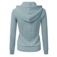 thumbnail image 4 of Casual Tops for Women Women's Solid Sweatshirt Women Fashion Solid Zipper Pocket Sweatshirt Long Sleeve Hooded Coat, 4 of 4