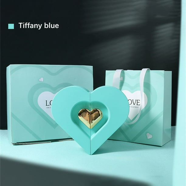 Caja de regalo para joyería en forma de corazón con rosa eterna | Diseño de doble apertura para collares, pulseras y anillos | Regalo romántico para San Valentín