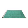 thumbnail image 2 of Ahgly Company Machine Washable Indoor Round Oriental Turquoise Blue Industrial Area Rugs, 4' Round, 2 of 4