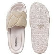 thumbnail image 4 of HA-EMORE Women's Fashion Sparkly Slides Round Open Toe Slip On House Slippers Soft Thick Cushion Flat Sandals, 4 of 9