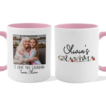Customizaholic Personalized Photo & Name Grandma Mug – Thoughtful Family Keepsake Gift