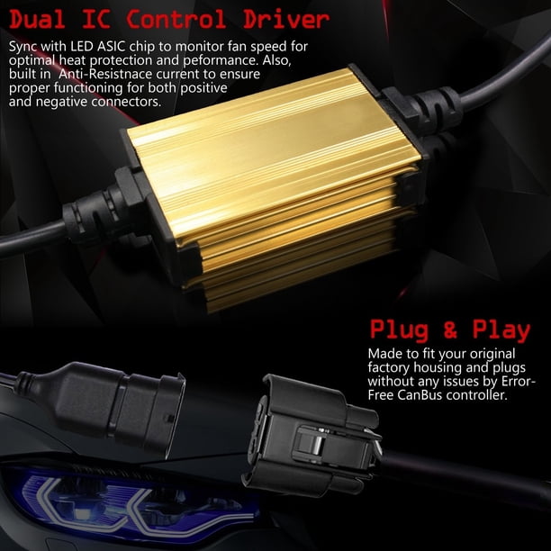 Kit De Faros LED 9006 HB4 - 2 Bombillas 3000K Amarillas 1600w 260000 Lm Para