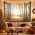 thumbnail image 3 of Birch Forest Lake Through Black Window, Peaceful Rustic Style for Nature Lovers, Autumn Wall Decor Housewarming Gift, Tapestry Wall Hanging for Bedroom and Living Room, 3 of 7