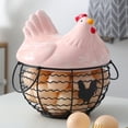 thumbnail image 4 of Adorno De Gallina De Cerámica De Hierro, Cesta De Almacenamiento Cesta De Almacenamiento De Contenedor De Frutas De Huevo De Cerámica De Hierro Altamente Versátil, 4 of 8