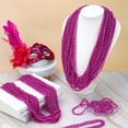thumbnail image 4 of Collares de cuentas YAXINRUI, rosa intenso, Mardi Gras, 33 pulgadas, 24 unidades, 4 of 7