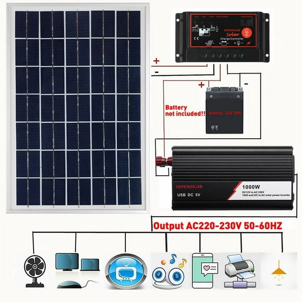 Upgraded] 30A Solar Charge Controller, Black Solar Panel Battery