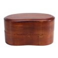 thumbnail image 1 of Fiambrera de madera de dos niveles para almacenar alimentos de forma ecológica para la escuela y los picnics, 1 of 8