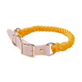 thumbnail image 1 of Pet Woven Cotton Rope Leather Large and Medium-Sized Dog Collar Gradient Color Collar Adjustable Size (Orange, S), 1 of 7