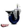 thumbnail image 2 of 4 Inch Solid Poly Wheel Swivel 7/16 Inch Grip Ring Stem Caster with Brake, 2 of 2