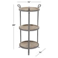 thumbnail image 4 of DecMode 14" x 28" Gray Metal 2 Shelf Accent Table with Brown Wood Tabletops, 1-Piece, 4 of 9
