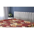 thumbnail image 5 of Ambesonne Floral Fitted Sheet, Retro Botanical Pattern Wild, Queen Size, Ruby Amber Grey Teal, 5 of 5
