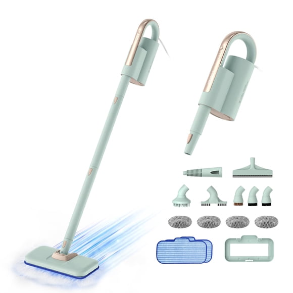 Fregona a vapor Newbealer 1200 W, 250 ml, con 11 accesorios y 2 almohadillas